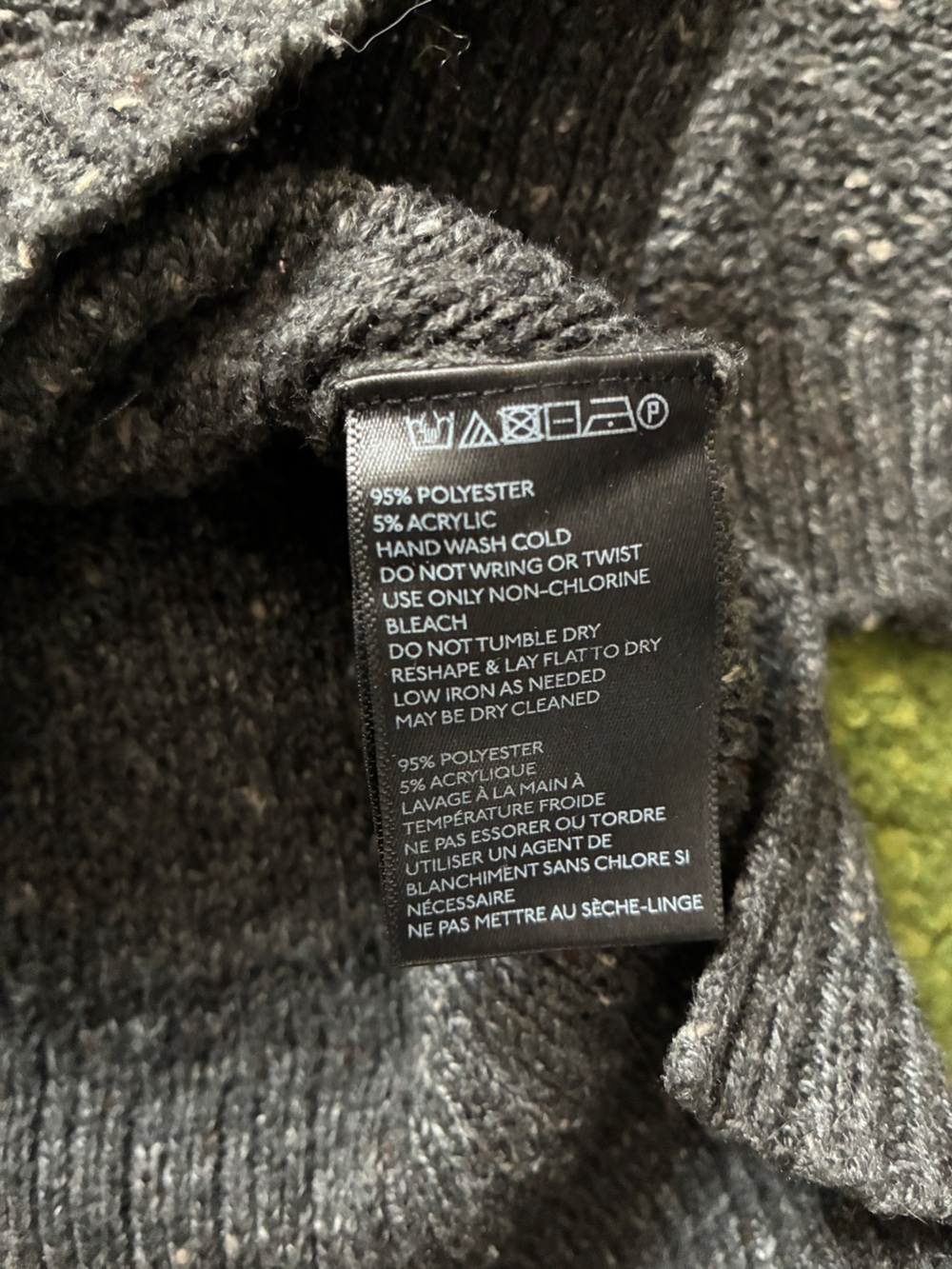 BDG Cable Knit Sweater with Elbow Patches in Charcoal Gray - Picture 6 of 9